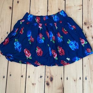 Abercrombie and Fitch navy blue skirt with flowers